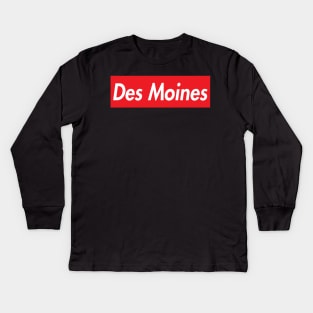 DES MOINES SUPER USA LOGO Kids Long Sleeve T-Shirt